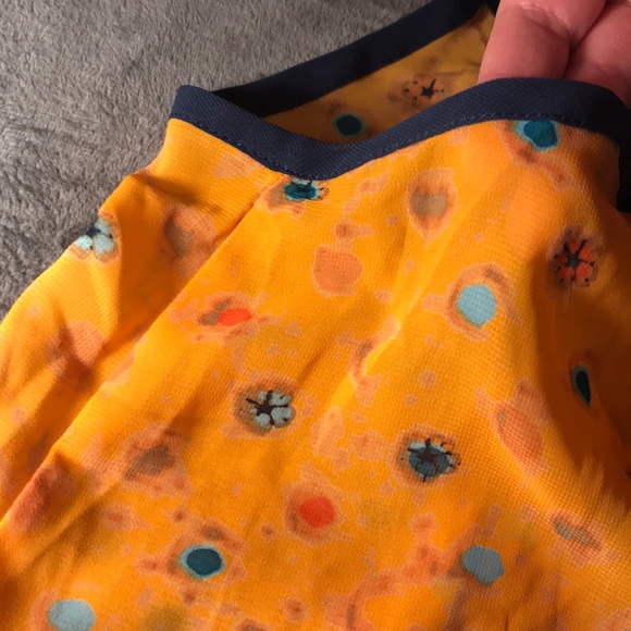 Sheer Orange Dots Tank Crop Top Silk/Satin Feel - Picture 6 of 6